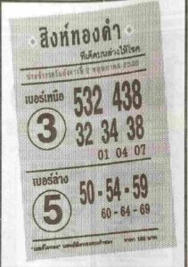 หวยมาแรง สิงห์ทองคำ 2/5/66