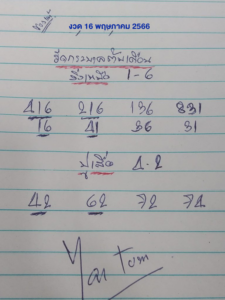 หวยออนไลน์ ยายตุ้ม 16/5/66