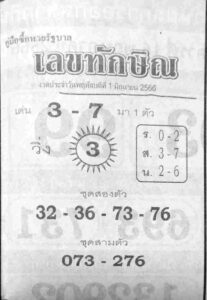 หวยเด็ดเลขทักษิณ 1-6-66