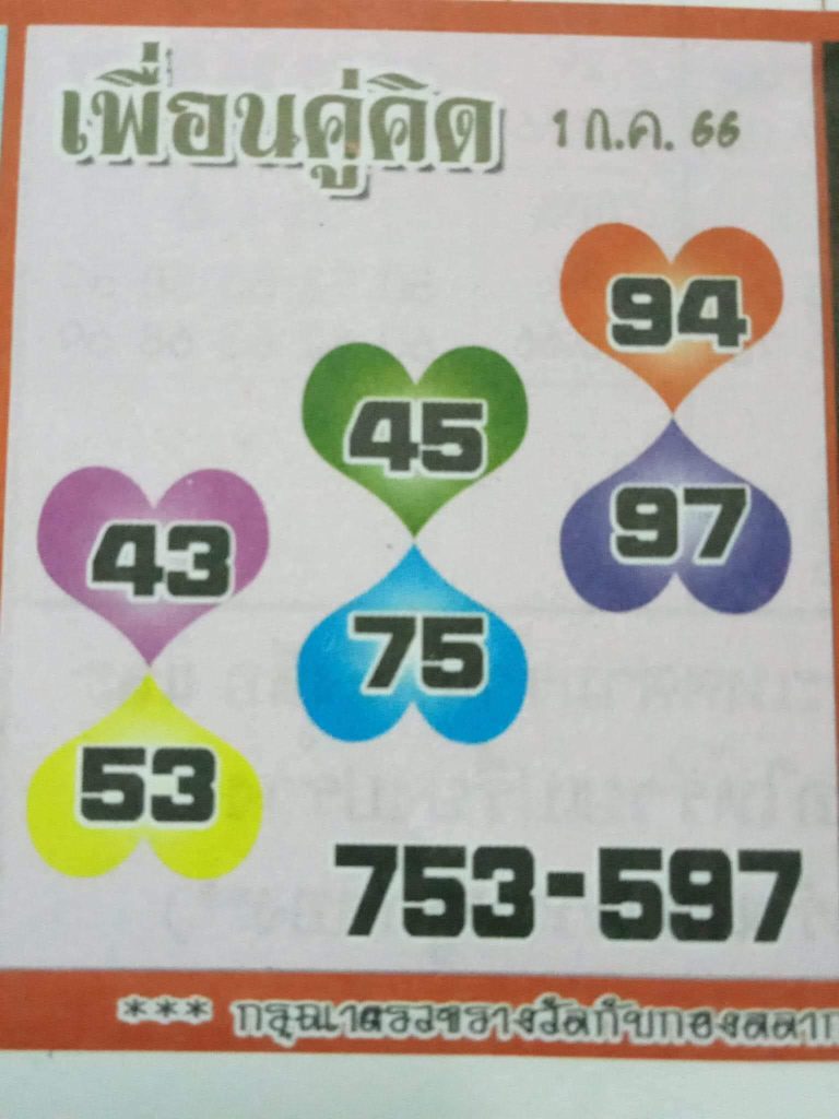 รวยแน่หวยเพื่อนคู่คิด 1-7-66