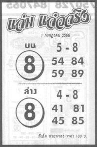 เลขเด่นหวยแจ่มแจ๋วจริง 1-7-66