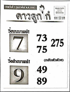 หวยไทย ดาวลูกไก่ 1/2/67