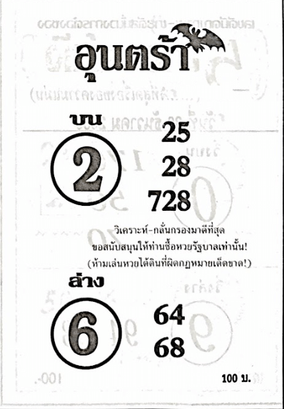 หวยไทย อุนตร้า 17/1/67